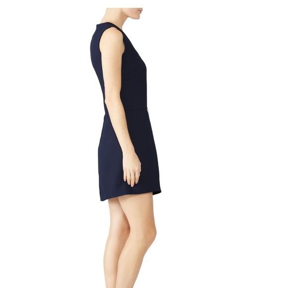 Osman Sleeveless Wrap Asymmetrical Gathered Midi Dress in Black Size: 6 - Picture 3 of 12